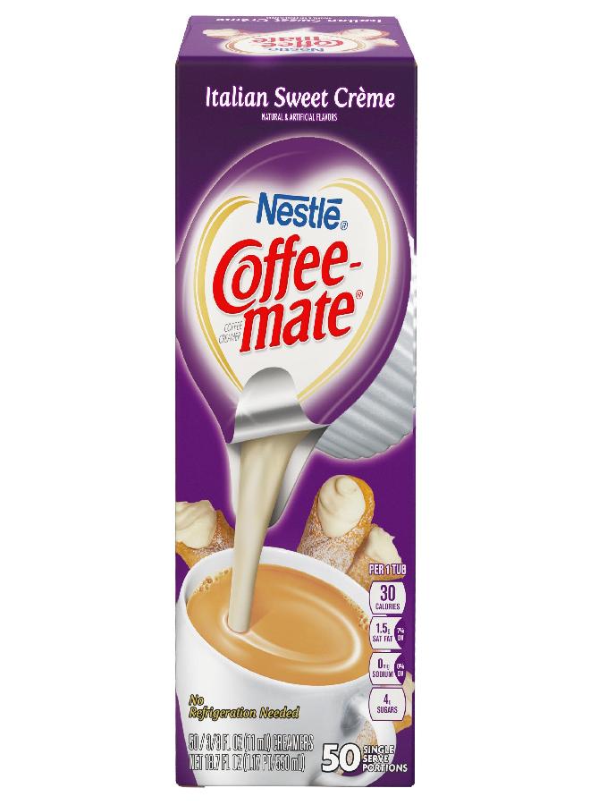 Coffee Mate Coffee-mate Italian Sweet Creme Creamer - Rich Gelato Italian Creme Flavor - 50/box - Image 1